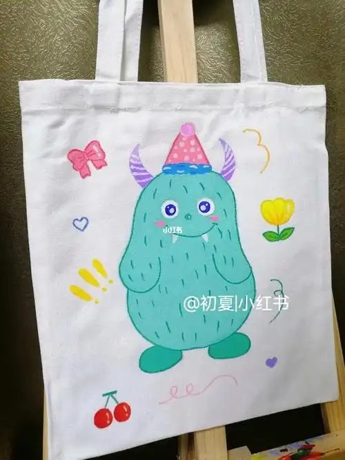 手绘帆布包小怪兽可订可寄