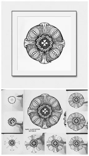 黑白插画设计|纯艺术|绘画|太婆 - 原创作品 - 站酷 (zcool)