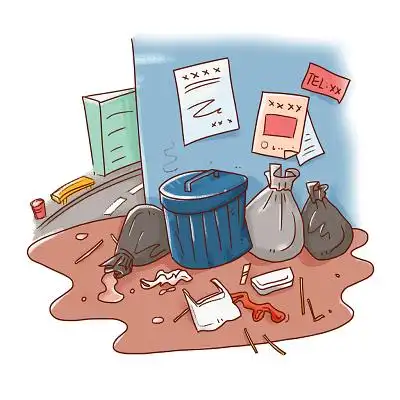 卡通插画环境保护塑料袋竹木筷环境污染真厉害手绘素材