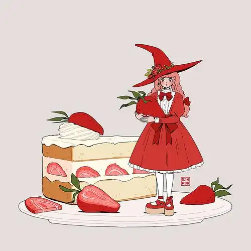 四种水果甜点蛋糕你最爱哪一款呢画师ranranico