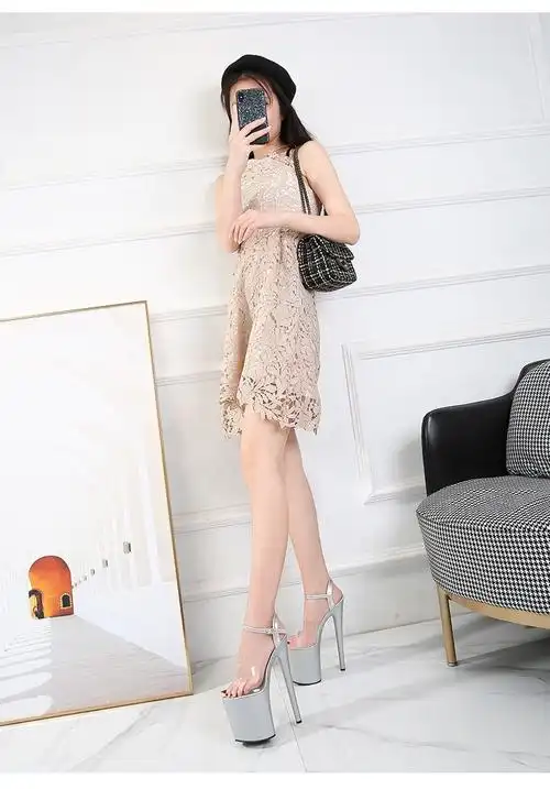 花花公子playboy钢管舞厚底20cm超高跟凉鞋性感模特舞台走秀恨天高细