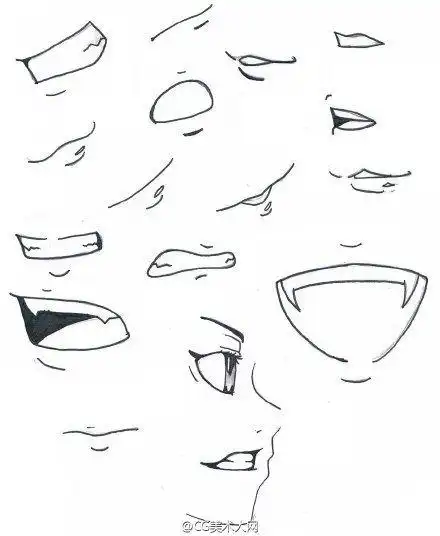 绘画参考#上百种动漫嘴型绘制参考
