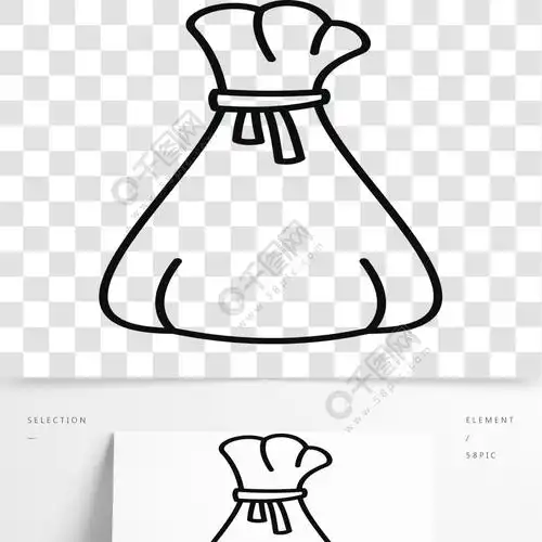 帆布麻袋图标概述帆布麻袋矢量图标在白色背景上隔离的网络设计帆布袋