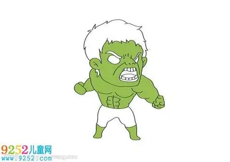 搜图案网不可思议的浩克 绿钢铁侠反浩克装甲简笔画图片q版绿巨人简