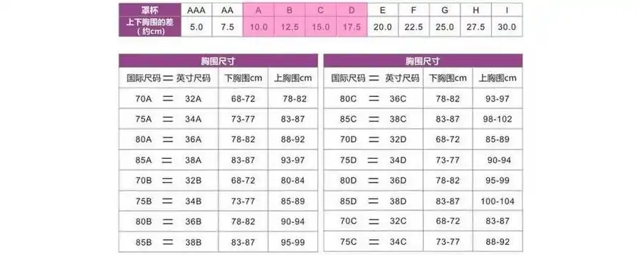 互联网百度 34b中的34(英寸)是胸围86cm.