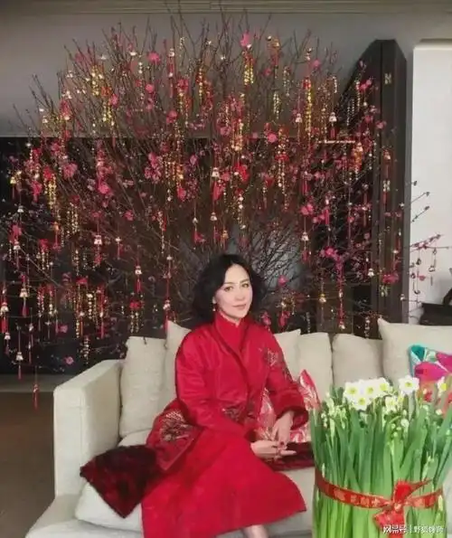 刘嘉玲每年春节与家里桃花合影,说是张国荣生前送给她,纪念礼物