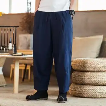 好看又实惠港仔文艺男夏季薄款中国风宽松灯笼裤休闲裤长裤男中式唐装