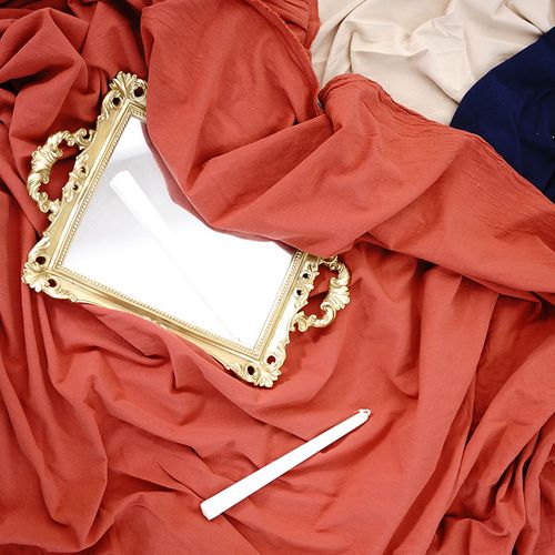 焦糖色棉麻新年红桌布 文艺ins风拍照生日宴会婚礼甜品台布背景布