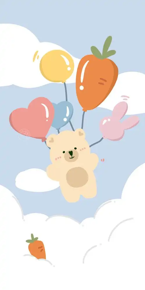 治愈可爱蓝色系手机壁纸