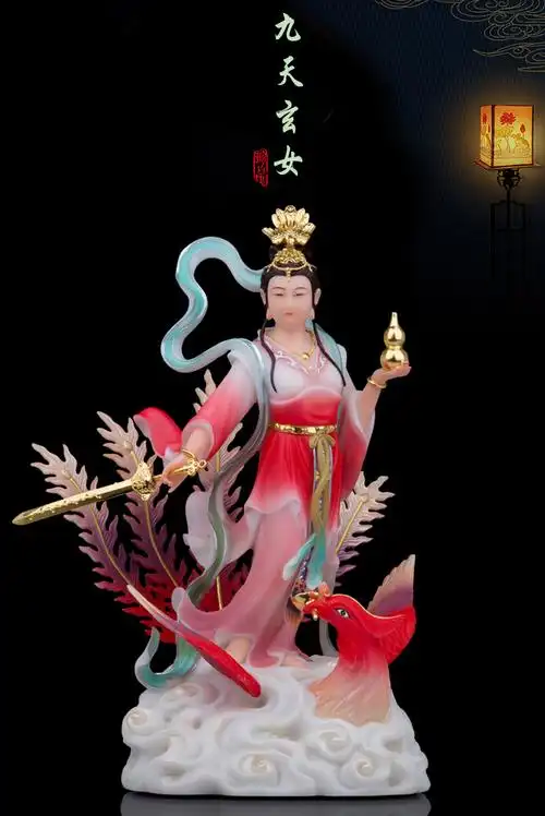 九天玄女神像九天玄女神像踏凤玄天娘娘汉白玉九天圣母像居家客厅供奉
