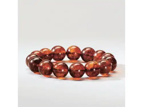 清琥珀圆珠手串