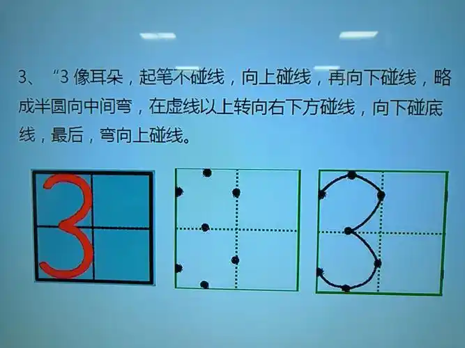 今天学写数字三哦
