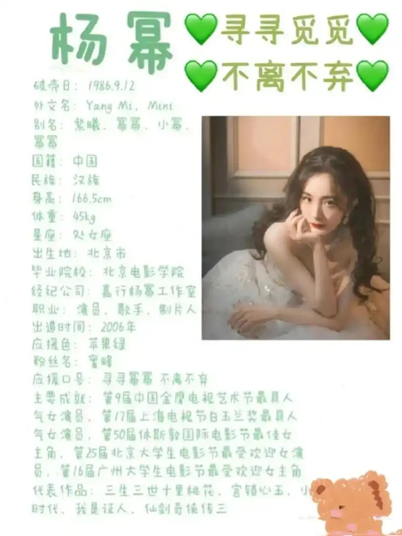 杨幂个人资料简介