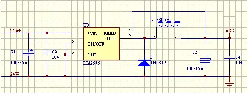 请教高手谁有直流24v转5v电路图