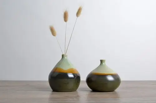 窑变釉小花瓶 迷你陶瓷花插创意简约时尚水培花器家居装饰品摆饰