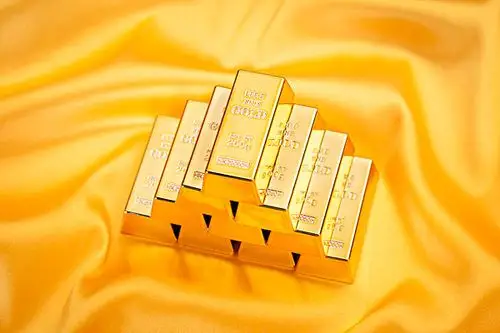 一堆,黄金,黄色,丝绸,布