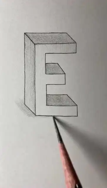 画个字母e的立体图形是不是简单又真实抓紧学着画起来吧