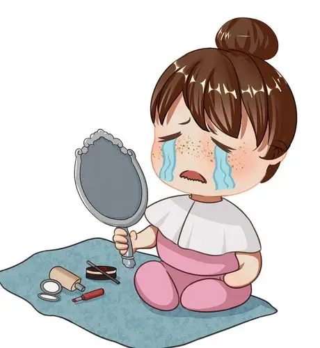 雀斑,晒斑,黄褐斑哭泣女生