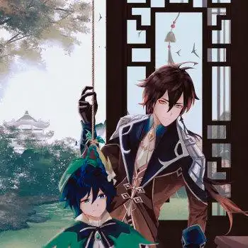 悬梁刺股哈哈哈_原神钟离温迪绘画作品