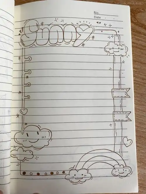 卡通边框 读书笔记 边框画好了 笔记可怎么写