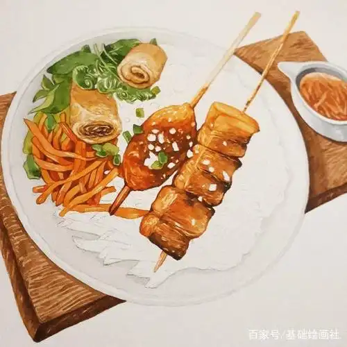 关于美食的水彩手绘,吃货们收藏起来 不能吃至少能画呀
