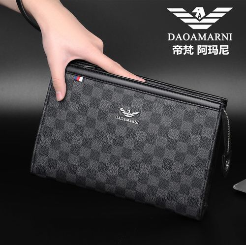 帝梵 阿玛尼新款真皮男士手拿包时尚信封包手抓包大牌商务夹包潮