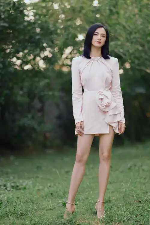 录制综艺节目被群众争相合影碎花连衣裙飘逸41岁姚晨人气旺