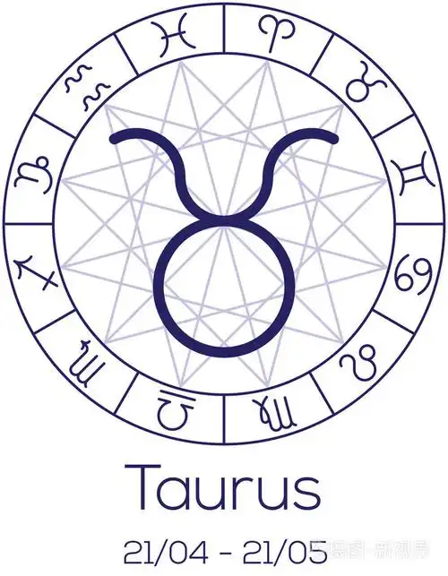 星座-金牛座.在轮子的占星符号