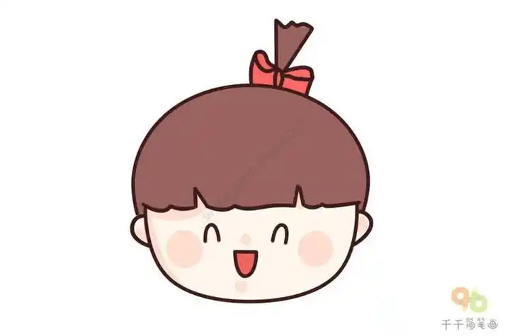 简笔画彩色娃娃头