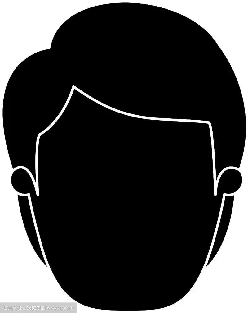 剪影黑色无脸正面观人与