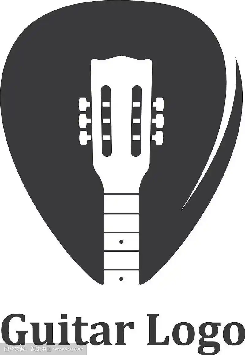 吉他图标logo设计