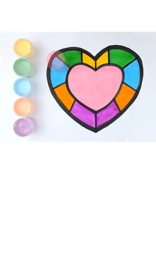 画心形钻石并涂色