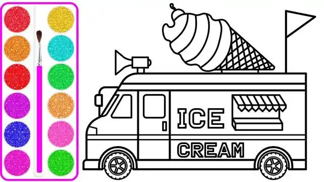 趣味简笔画:画漂亮冰淇淋车