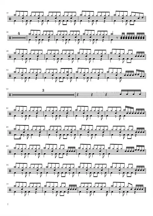 七里香(初级)周杰伦 鼓谱鼓谱_架子鼓谱 – 鼓谱之家