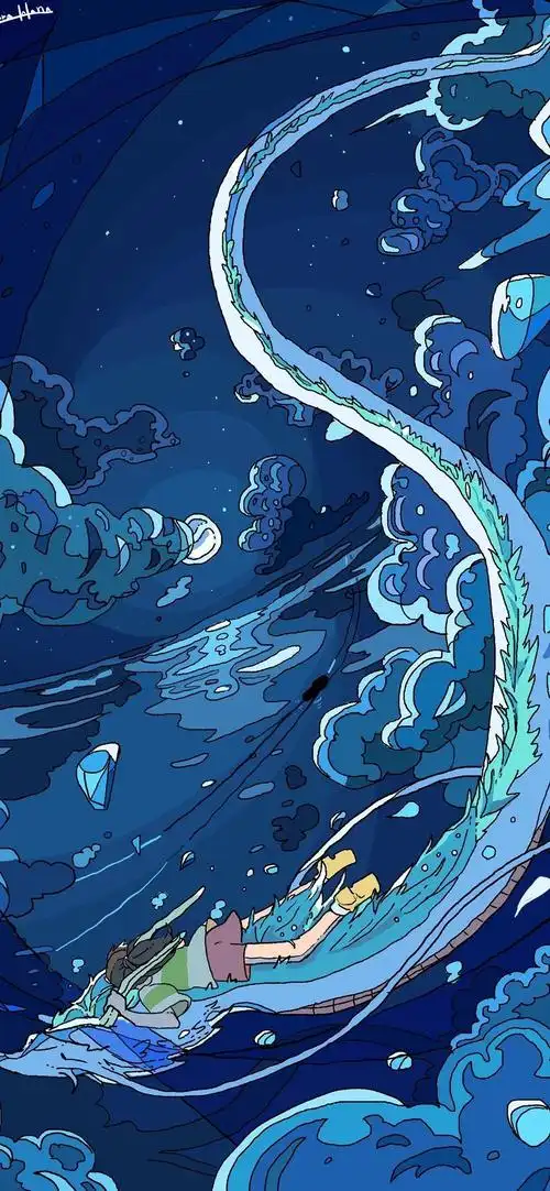 「关于壁纸」治愈系蓝色动漫壁纸