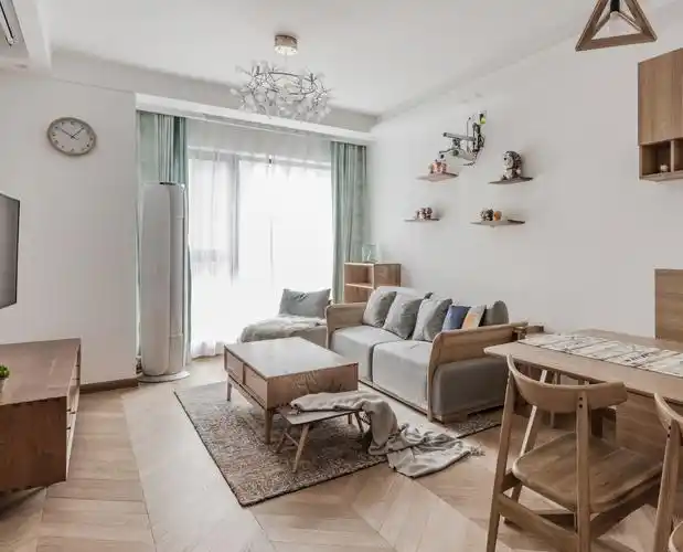 85平米日系muji风客厅设计图片客厅窗帘2图日式客厅设计图片赏析