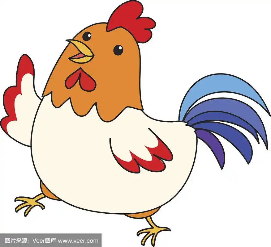 可爱的彩色小鸡走矢量