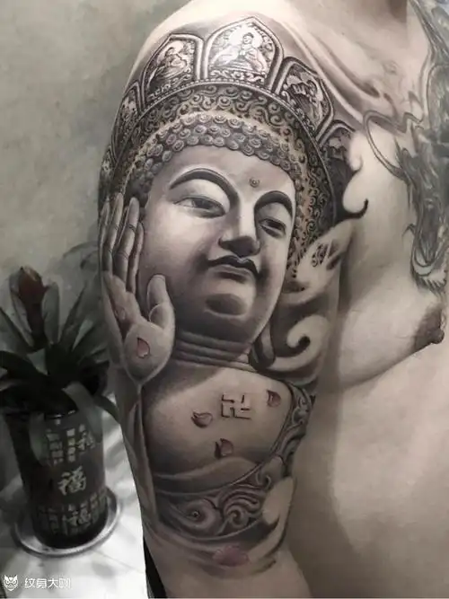 大日如来_纹身图案手稿图片_老牛的纹身作品集