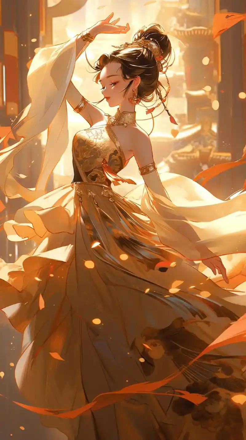 敦煌飞天美女.#ai绘画 #古风 #治愈系 #古装仙女插画图 - 抖音