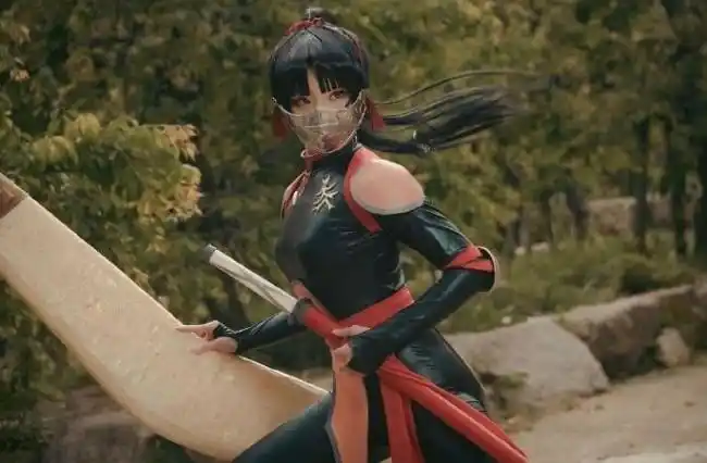 日本美女cos《犬夜叉》珊瑚图赏 穿紧身胶衣秀好身材