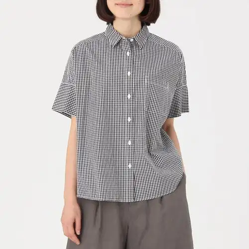 女装有机棉洗水短袖裇衫 | 无印良品 muji