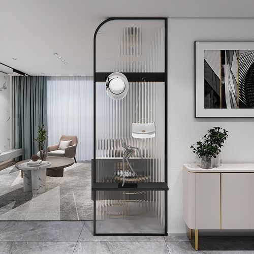 现代不锈钢长虹玻璃隔断客厅入户门入户简约玄关卫生间屏风