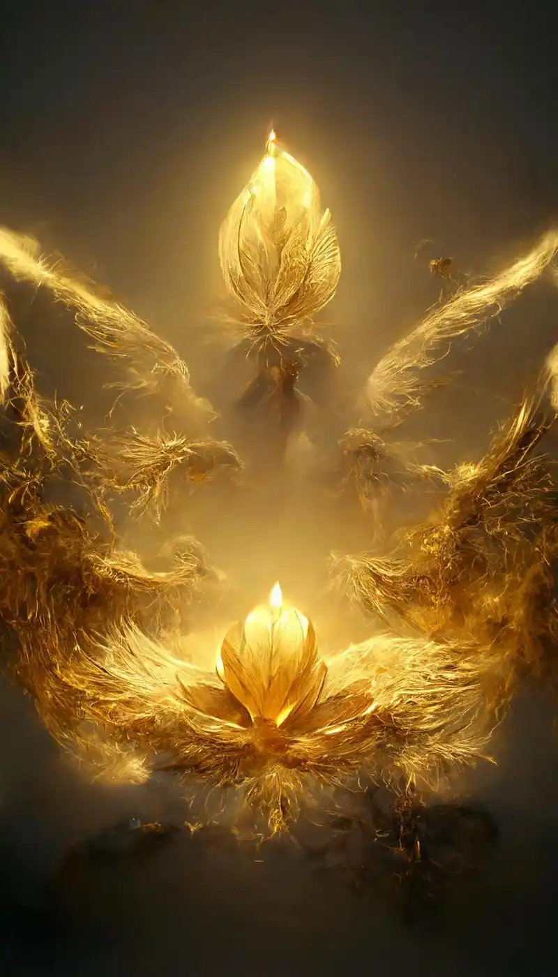 金色天使莲花.照亮财富的路,家财万贯#ai绘画 #壁纸 #图 - 抖音