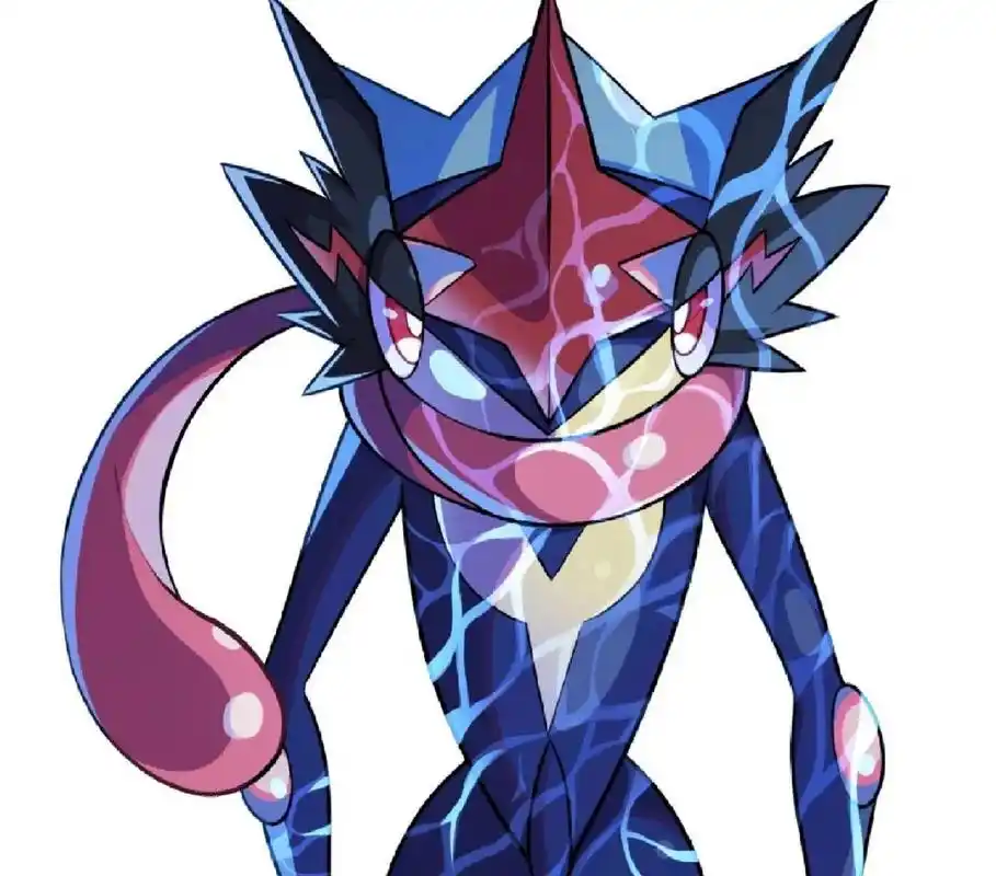 宝可梦高清手机壁纸(甲贺忍蛙) 它的红色围巾居然是舌头!