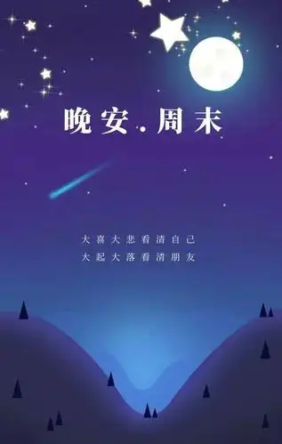 周末朋友圈晚安温馨图片句子,祝你心情明媚