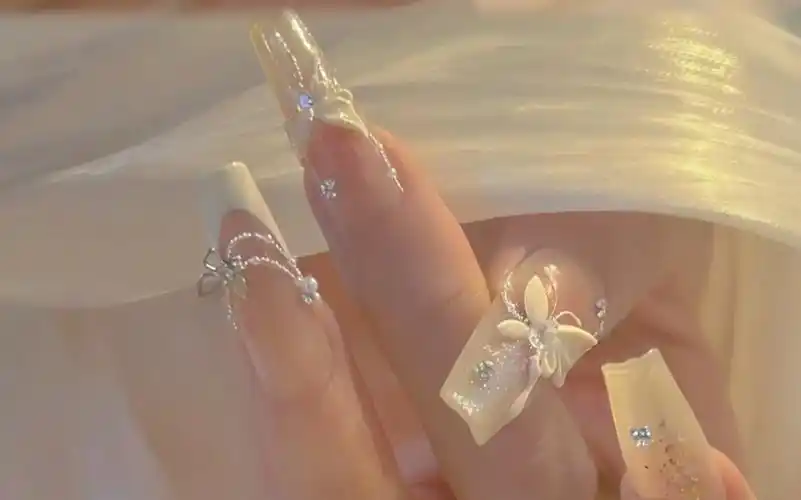 有层次感的仙气长款美甲分享