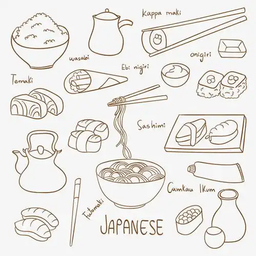 手绘日本美食元素