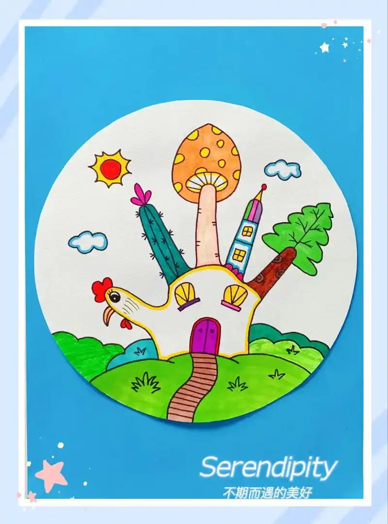 暑假了,小朋友们一起来画有趣的手掌创意儿童画吧!#手掌画#掌 - 抖音