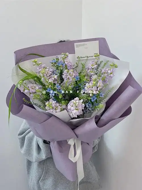 客订生日花礼温柔又大气的紫罗兰花束