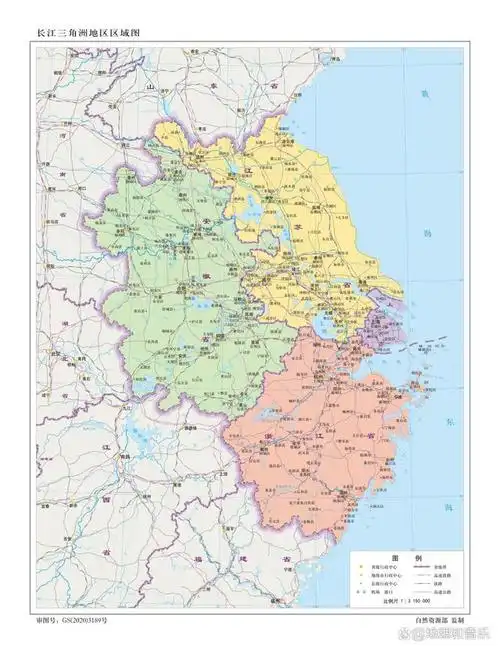 长江三角洲地区区域图